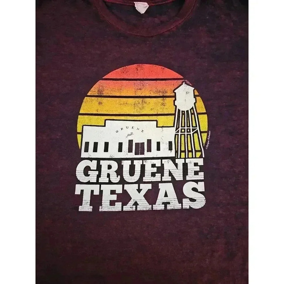 Womens Gruene Texas Graphic Tee Red Short Sleeve Crew Neck XL - Picture 4 of 6